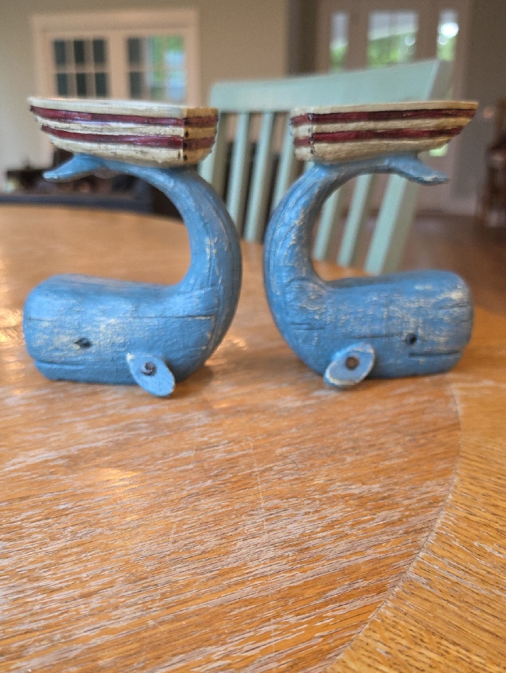 Set Of 2 Whale Nautical Boat Tealight Candle Holders, Decor